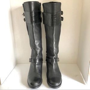 Cole Haan Nike Air Buckles Leather Riding Boots 7B